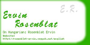ervin rosenblat business card